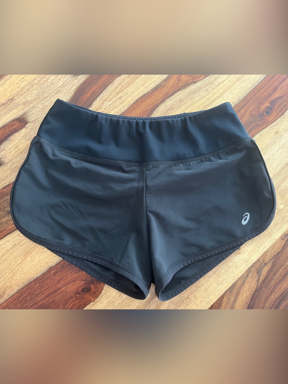 Asics Black Running Shorts with built-in underwear